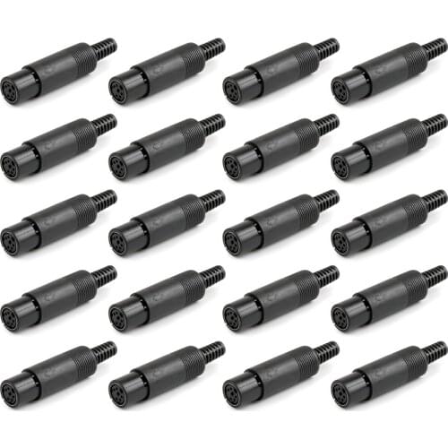 Artudatech 4Pcs/20Pcs 5Pin Mini-DIN Female Plug Socket Connector Plastic Handle Adapter For Audio