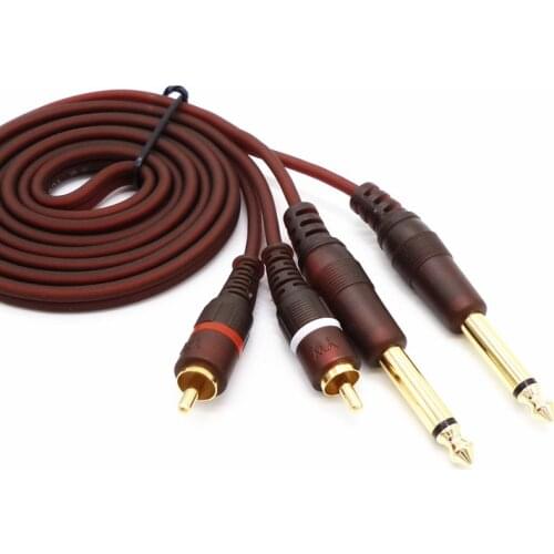 2 RCA to two 6.35MM 6.5MM Jack Audio Cable Gold-Plated 1.5M 3M Aux Cable for Guitar Mixer Amplifier Aux line Mixer audio cable
