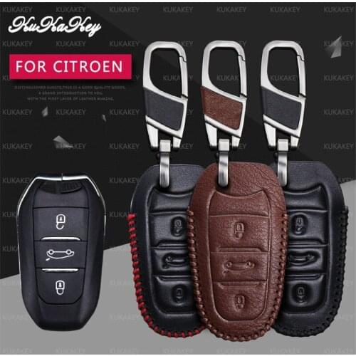 Remote Smart Car Key Case Cover For Citroen C5 C6 C4L C3XR DS 3 4 5 7 Auto Leather Key Holder Shell Styling Keychain Accessories