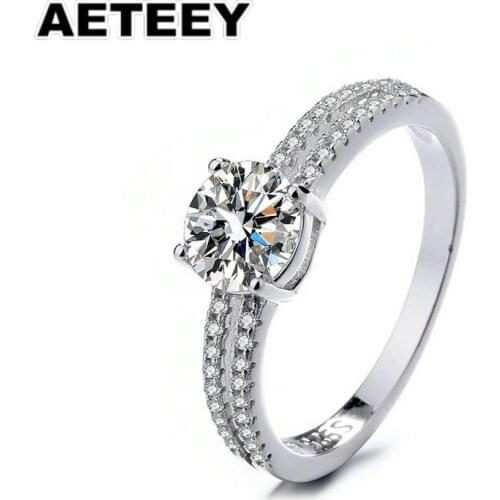 D color moissanite ring wedding engagement 925 sterling silver six-claw moissan diamond ring women star queen Fine Jewelry JF-04