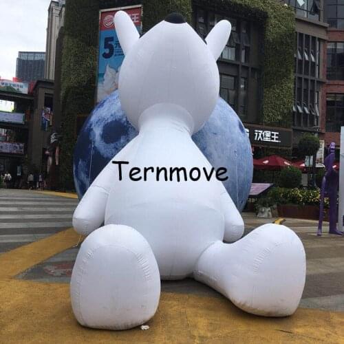 Giant led lighting inflatable moon planet balloons with rabbit Exhibition inflatable lighting rabbit moon