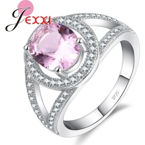 4 Colors Optional Crystal Rings Fashion Pure Silver 925 Jewelry Accessory Elegance Fashion Jewelry Finger Ring