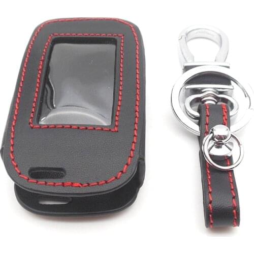 Leather Key Cover For Starline E90 E91 E60 E61 E62 LCD Remote Control Only Two Way Car Alarm Keychain Case