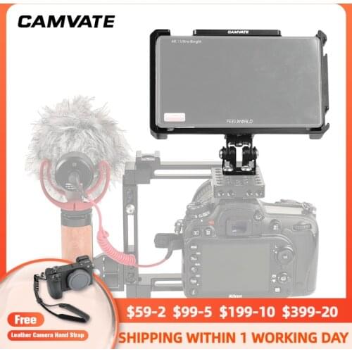 CAMVATE Directors Monitor Cage Bracket With Adjustable Monitor Aupport Holder Exclusively For FeelWorld LUT6 & LUTS6 6"Monitors