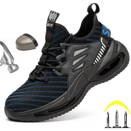 2021 Fashion Work Boots Safety Shoes Men Steel Toe Shoes Puncture-Proof Work Sneakers Indestructible Male Shoes Adult Work Shoes