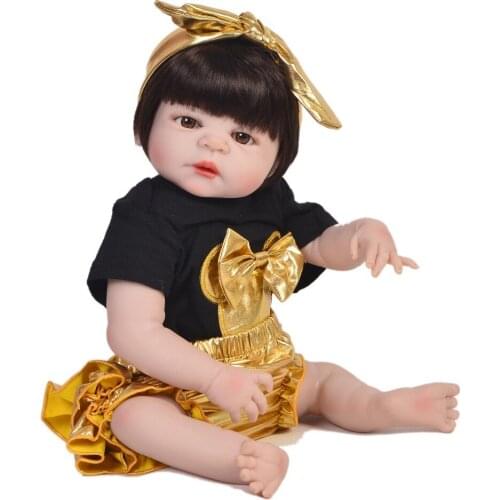 Bebes Reborn Girl Dolls 23 Inch Fashion Full Silicone Vinyl Reborn baby Realistic Princess dolls Surprise gift for Kids toys