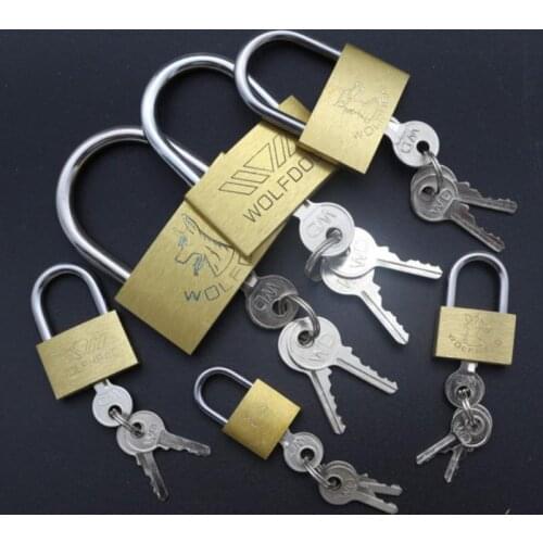 Copper Padlock Wolf Head Brass Lock Small Locks Door Locks 20mm 25mm 30mm 40mm Not Rust Lock Core Include 3 keys