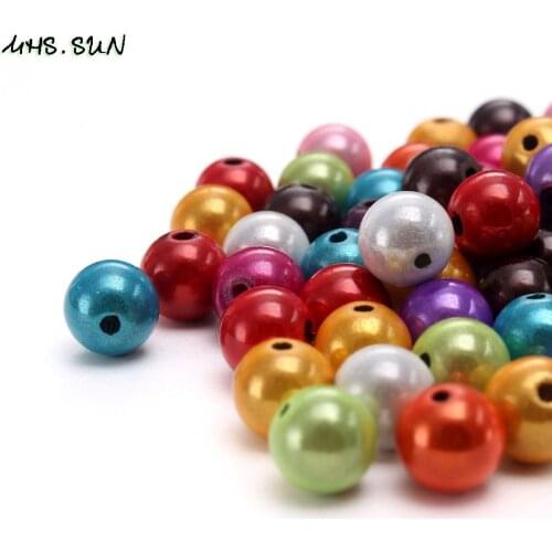 MHS.SUN Loose Acrylic Beads 12MM Colorful Miracle Chunky Beads Fashion Loose Bead For Handmade Jewelry Accessories