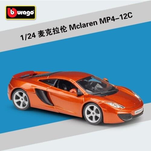 Bburago Diecast 1:24 MP4-12C Sport Cars Yellow Orange Alloy Model Car Adult Collection Toys for Children
