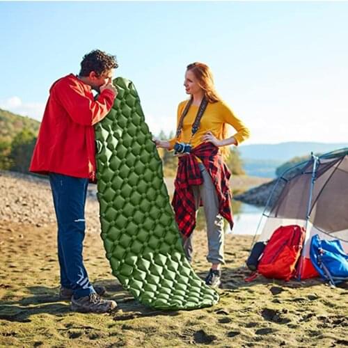 Outdoor Inflatable Mattress Diamond Ultra-Light Camping Mat Hiking Air Cushion Portable Sleeping Mat Damp Proof Waterproof Pad