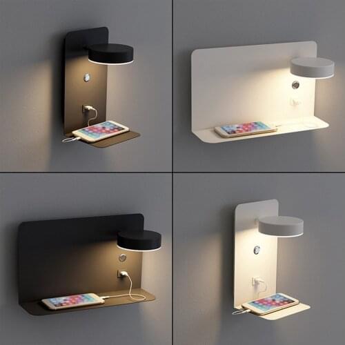 New 2 in 1 LED Wall Lights With Switch And USB Interface Lamp Fixture Corridor Aisle Lighting Indoor Art Luminaire
