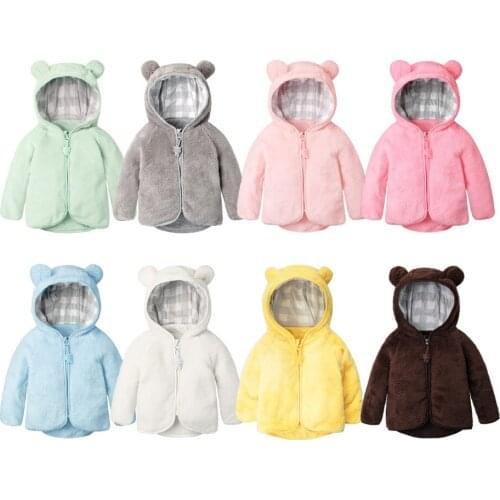 Autumn Winter Baby Boy Girl Clothes Cotton Bear Style Coat Children Boy Girl Warm Jacket 1-3Y