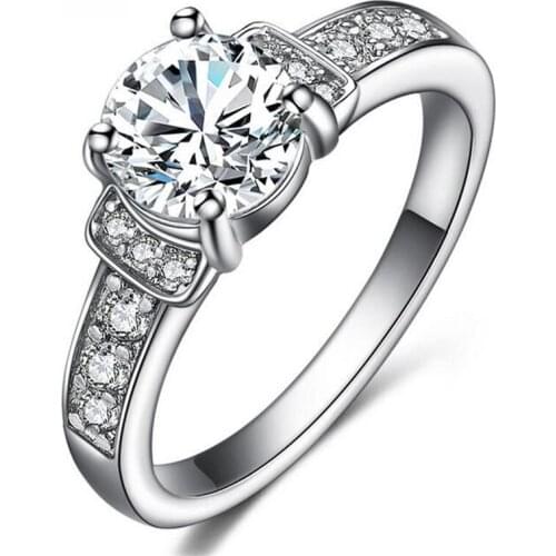 Send box selling hot section 925 silver crystal ring wedding anniversary wedding anniversary gift # 71