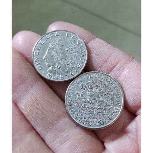25mm Mexico 50 Cents America Coins Old Original Infrequent Coin Commemorative Edition 100% Real