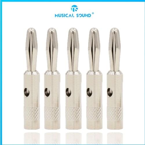 Silver-Plated 8Tc Speaker Plug 12Tc Banana Jack 4Tc Amplifier Speaker Cable Connector