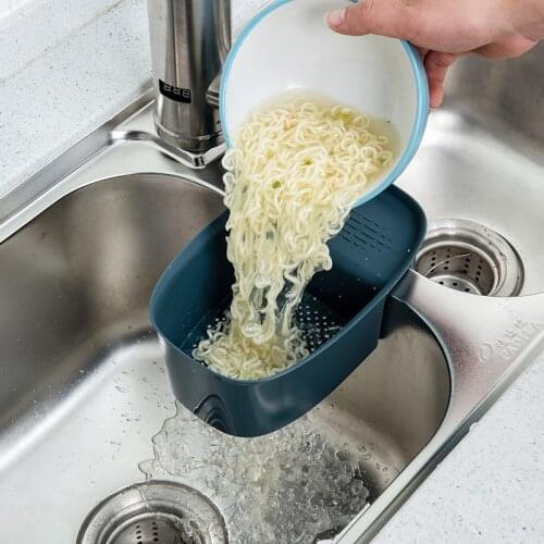 Sink Strainer Fruit Vegetable Drainer Basket Kitchen Waste Filter Basket Sponge Hanging Basket Storage Rack Kitchen Shelf