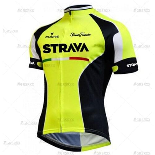 STRAVA Cycling Jersey Bike Jersey for Men Bicycle Team Males' Short Sleeve Cycling Shirts UV Protection MTB Bike Clothing