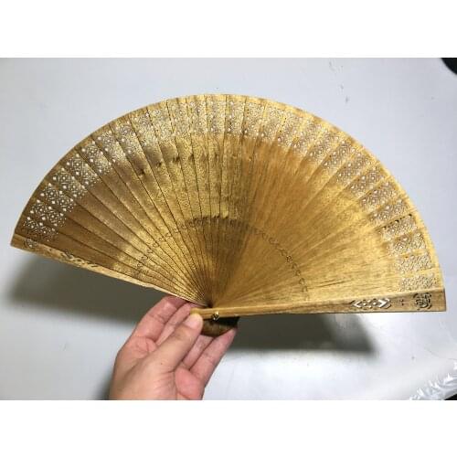 Fan S. Lee Small-Leaf Phoebe Zhennan Old Materials Suzhou Fans S. Lee Fan Hollow out Ancient Style Traditional Solid Wood