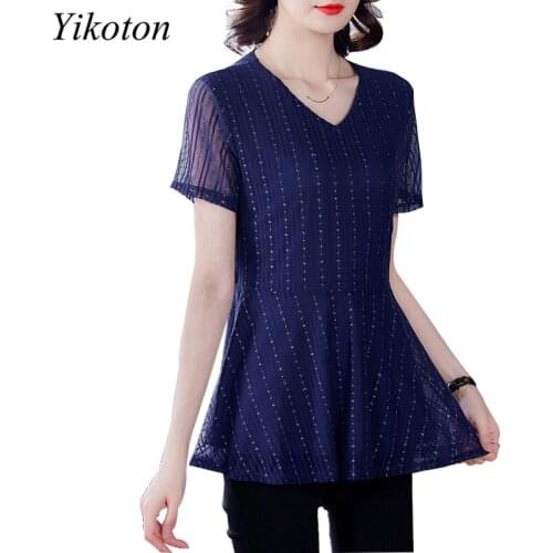 Dress Shirts 2021 Summer Women Blouse Office Clothing Top Female Shirt Womans Blouses V-Neck Plus Size Feminine chemise Blusas