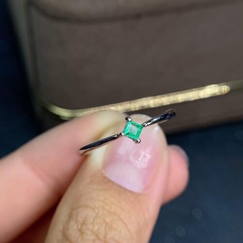 Shilovem 925 sterling silver Natural Emerald Ring fine Jewelry Customizable women 3*3mm open new wholesale jcj0303598agml