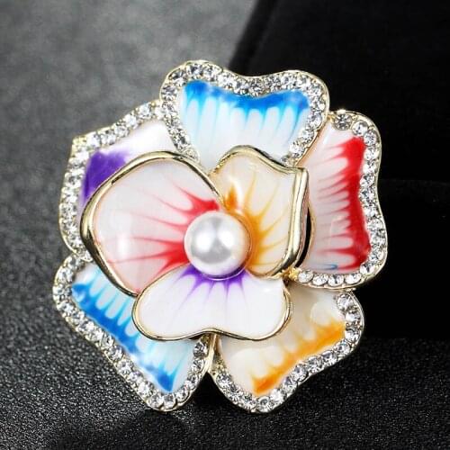 Zlxgirl Color Enamel Flower Brooches For Kids Women Party Gifts Hats Accessories Flower Broches Baby Brooch Pin