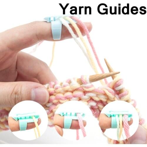 3/4/5pcs/set Finger Splitter Sweater Wool Knitting Tool 4 Yarn Guide Thimble Plastic Sewing Accessories