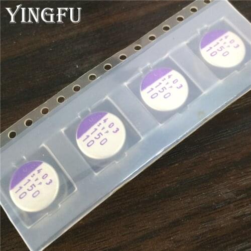 10pcs 150uF 10V SANYO OS-CON SVP 10x7.9mm Low ESR 10V150uF 10SVP150M SMD Polymer Solid Electrolytic Capacitor