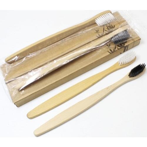 10PCS Environmentally Wood Toothbrush Novelty Bamboo Tooth Brush Bamboo Fibre Wooden Handle Teeth Whitening Rainbow