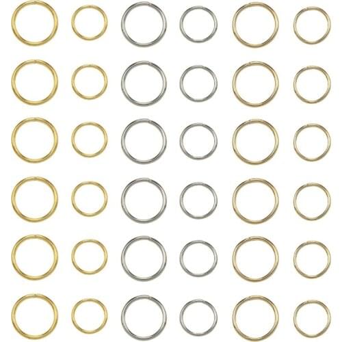 100/200 Pcs/box 12mm 8mm KC Gold/Gold/Silver Opening Hair Ring Braid Dreadlock Bead Cuff Clip Braid Tool Hoop Circle Mixing
