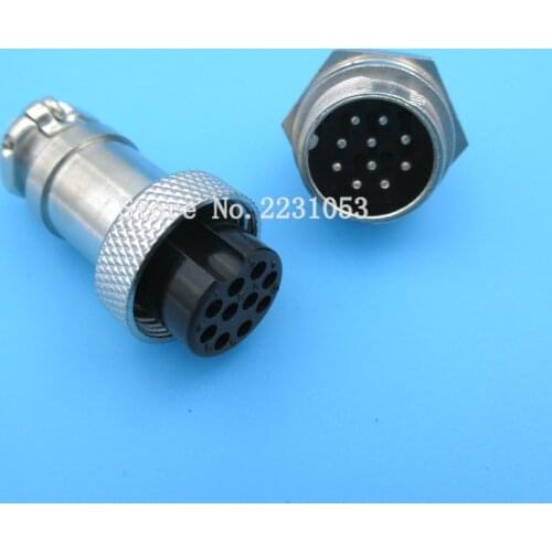 2 Sets/Lot GX16 10 Pins Male & Female Diameter 16mm Wire Panel Connector GX16-10 Circular Connector Aviation Socket Plug