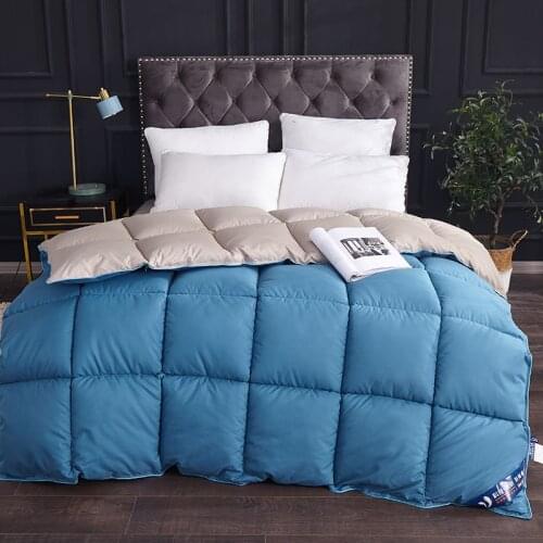 2021 White Goose Down Quilts Duvet Thickening Winter Comforters Blanket Down Filling 100% Cotton Cover King Queen Full Twin Size