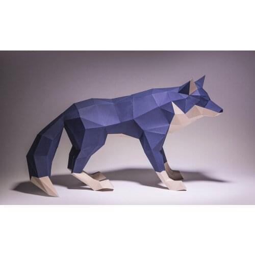 3D Paper Model Wolf DIY Stereo Animal Origami Handmade Papercraft Educational Toys For Children Living Room Decoration Gift
