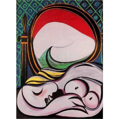 5D DIY Full Round Diamond Painting Pablo Picasso "Nude Women Asleep In Front Of Mirror" Cross Stitch Embroidery Home Decor Y1630