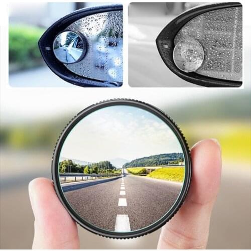 3XUB 1 Pair Car Round Blind Spot Mirror Nano Suction Cup Blind Spot Mirror Rear View Auxiliary 360-degree Wide-angle Lens