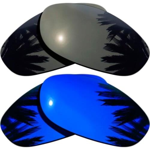 Black+Purple Mirrored Coating) 2-Pairs Polarized Replacement Lenses for Monster Dog 100% UVA & UVB Protection