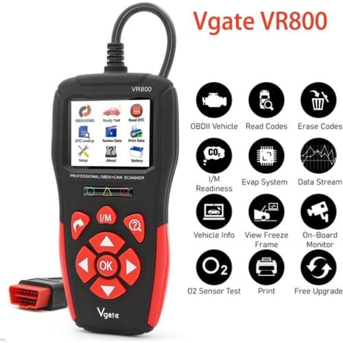 Vgate VR800 OBD 2 Diagnostic Auto Scanner Car Code Reader Check Engine with Russian Diagnostic Tool PK AS500 ELM 327 V 1 5 KW850