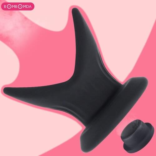V-Shaped Hollow Dildo Silicone Anal Plug Prostate Massage Anal Dilator Vagina Speculum Enema Big Butt Plug Man Woman Sex Toys