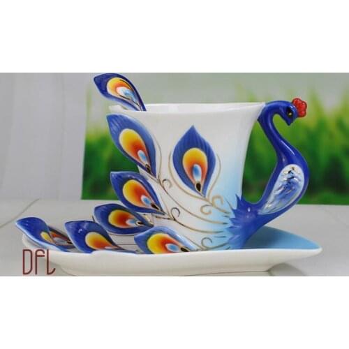 Big Peacock Coffee Cup Ceramic Creative Mugs