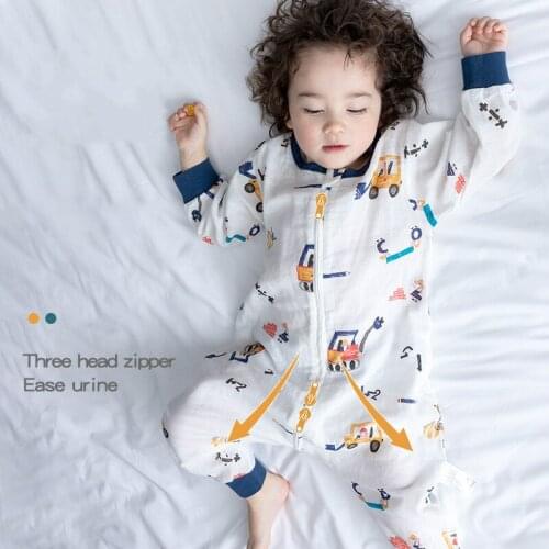 Summer Baby Sleeping Bag Comfortable Kid Sleepwear Infant Breathable Anti Kick Quilt Newborn Three-head Zipper Sleepsacks