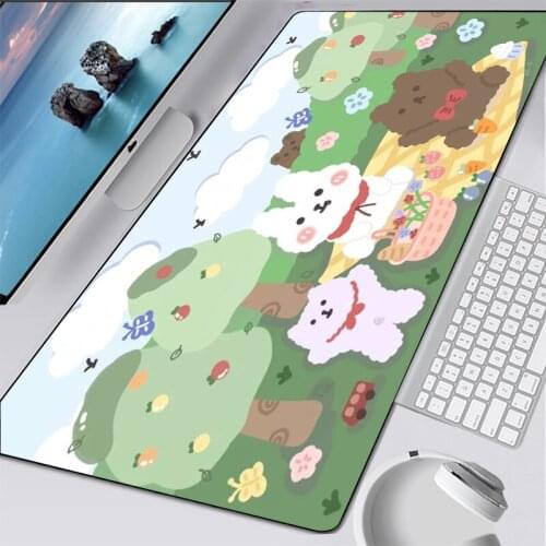 Cartoon cute bear mousepad Office desk Mouse Pad Mat Carpet Gamer Soft Mouse Pad laptop mousepad keyboard mousepad kawaii mat
