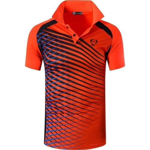 Jeansian Mens Sport Tee Polo Shirts POLOS Poloshirts Golf Tennis Badminton Dry Fit Short Sleeve LSL243 Orange