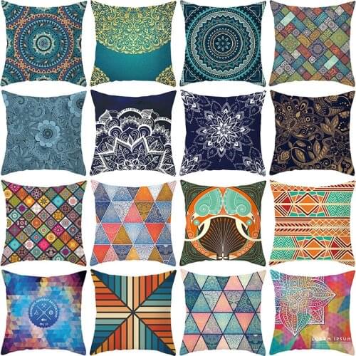 Mandala Pillowcase Decorative Sofa Cushion Case Bed Pillow Cover Home Decor Car Cushion Cover Mandala Flower Pillow Case