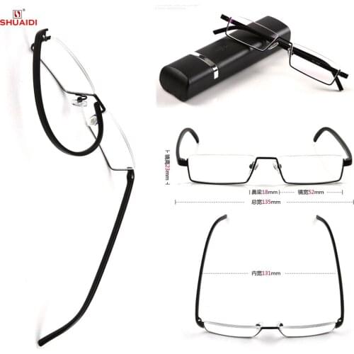 Shuaidi Brand Tr90 Hd Commercial Men Gentlemen Non Spherical Reading Glasses With Box +1.0 +1.5 +2.0 +2.5 +3.0 +3.5+4.0 +5.0