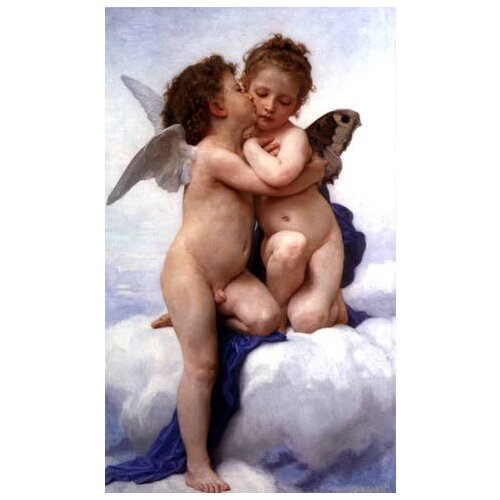 Handmade Oil painting reproduction The First Kiss by William Bouguereau