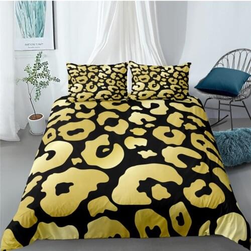 Luxury 3D Leopard Print Home Living Comfortable Duvet Cover Pillowcase Kid Bedding Set Queen and King EU/US/AU/UK Size
