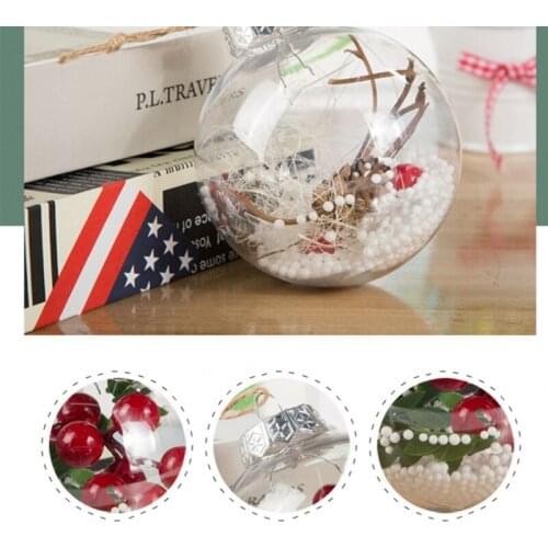 Christmas Tree Decor ED Night Light Ball Hanging Luminous Transparent Fairy Lights Home 2021 New Year Christmas Decorations