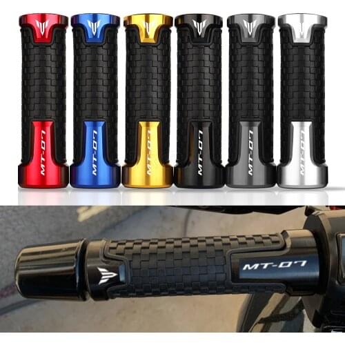 For Yamaha MT07 MT 07 MT-07 2014-2020 Motorcycle handlebar grips CNC PVC handle bar Rubber Gel Grips Motocross handle hand Grips