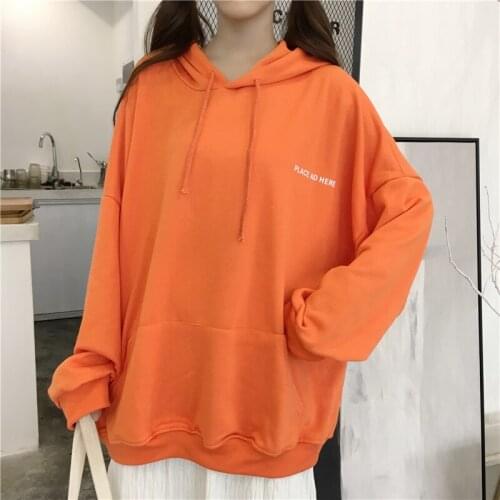 Chic Solid Oversized Hoodie Women O-neck Female Autumn Winter Casual Long Sleeve Students Ladies Pullovers Hoodie Sweatshirts