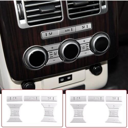 Alloy Car-Styling Rear Air Conditioning Seat Heating Button Sticker For LandRover Range Rover Vogue 2013-17 Interior Accessories