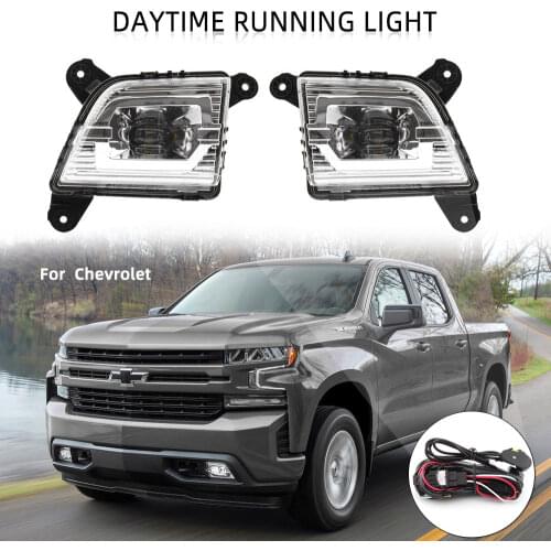 LED DRL Fog Lights for Chevrolet Silverado 2019 2020 2021 Headlight for Chevy LED Fog Light Fog Lamp Daytime Running Light
